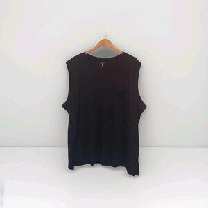 Madewell Plus Whisper Cotton Crewneck Pocket Muscle Tank True Black Women 3X NWT